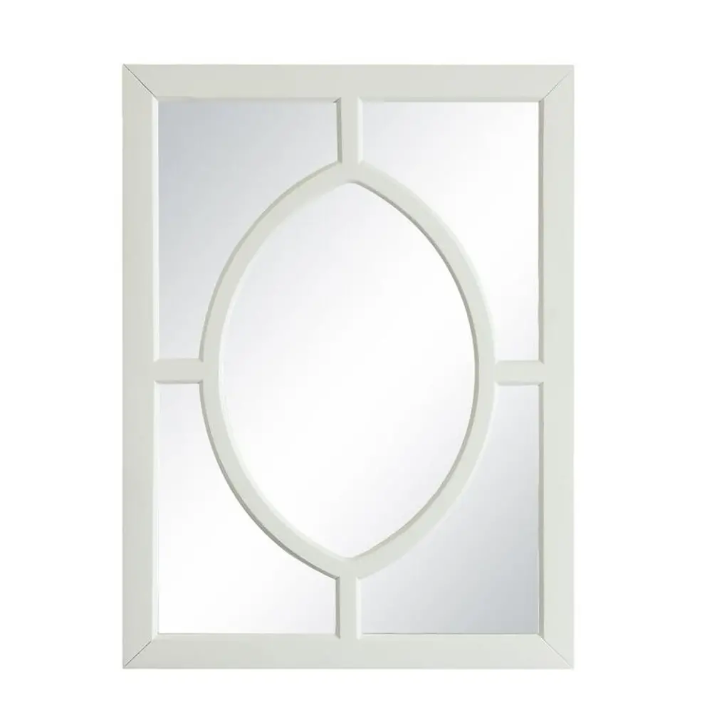 White Framed Rectangular Mirror - Morton-1