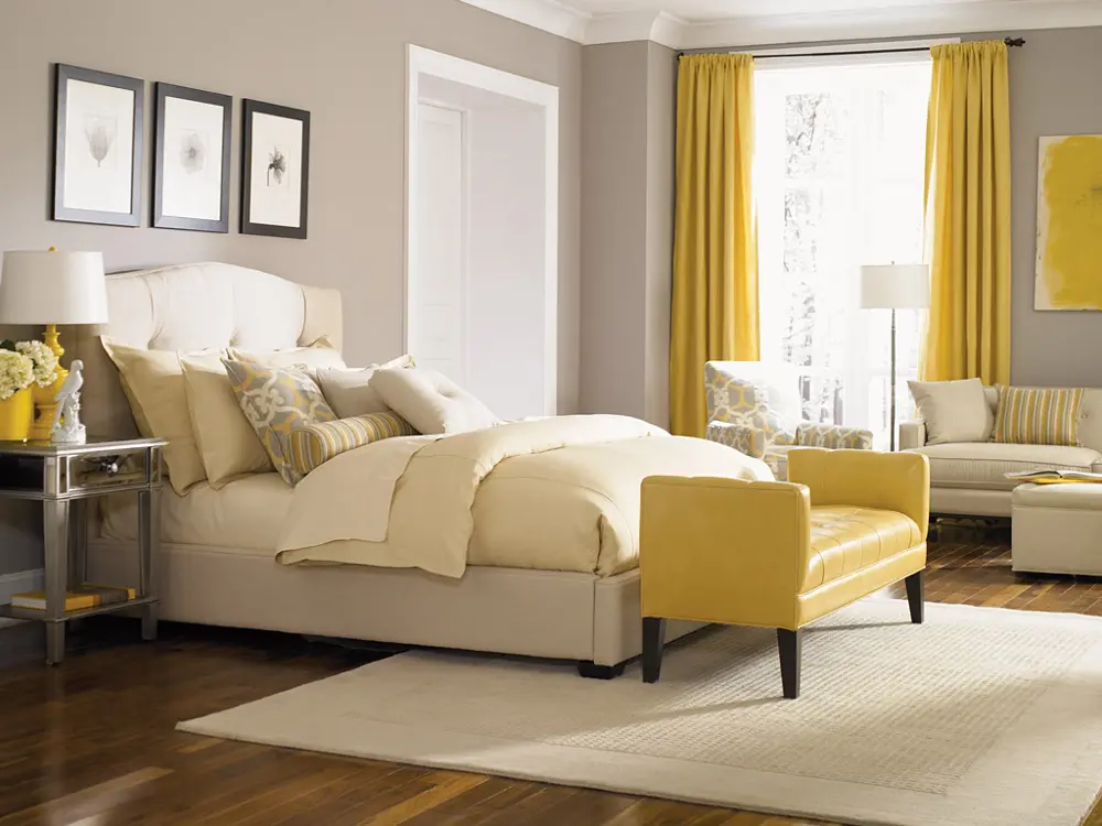 710/UPHBED5/0 Traditional Putty Beige Queen Upholstered Bed - Bergman -1