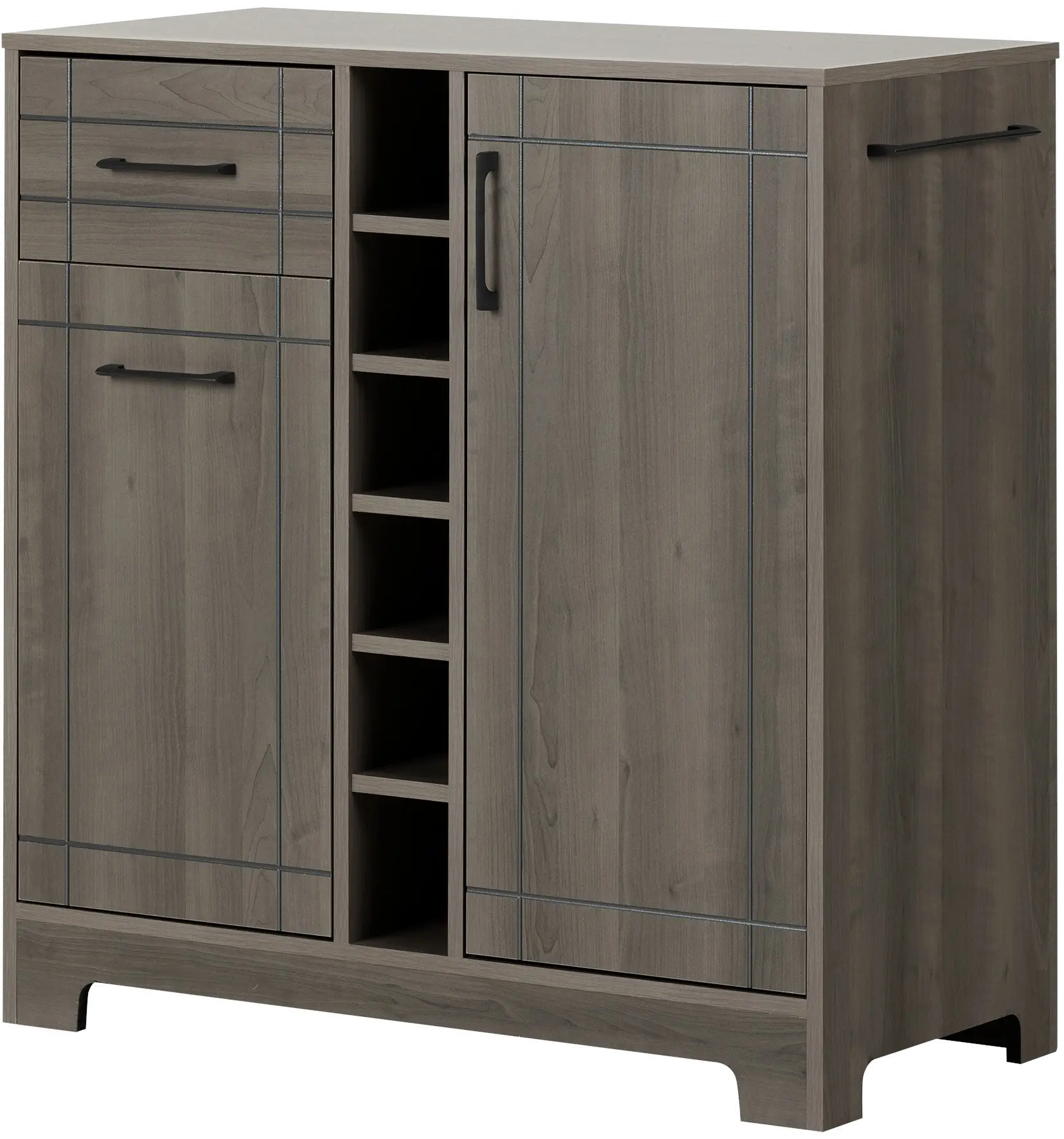 11029 Vietti Gray Bar Cabinet with Bottle and Glass Stor sku 11029