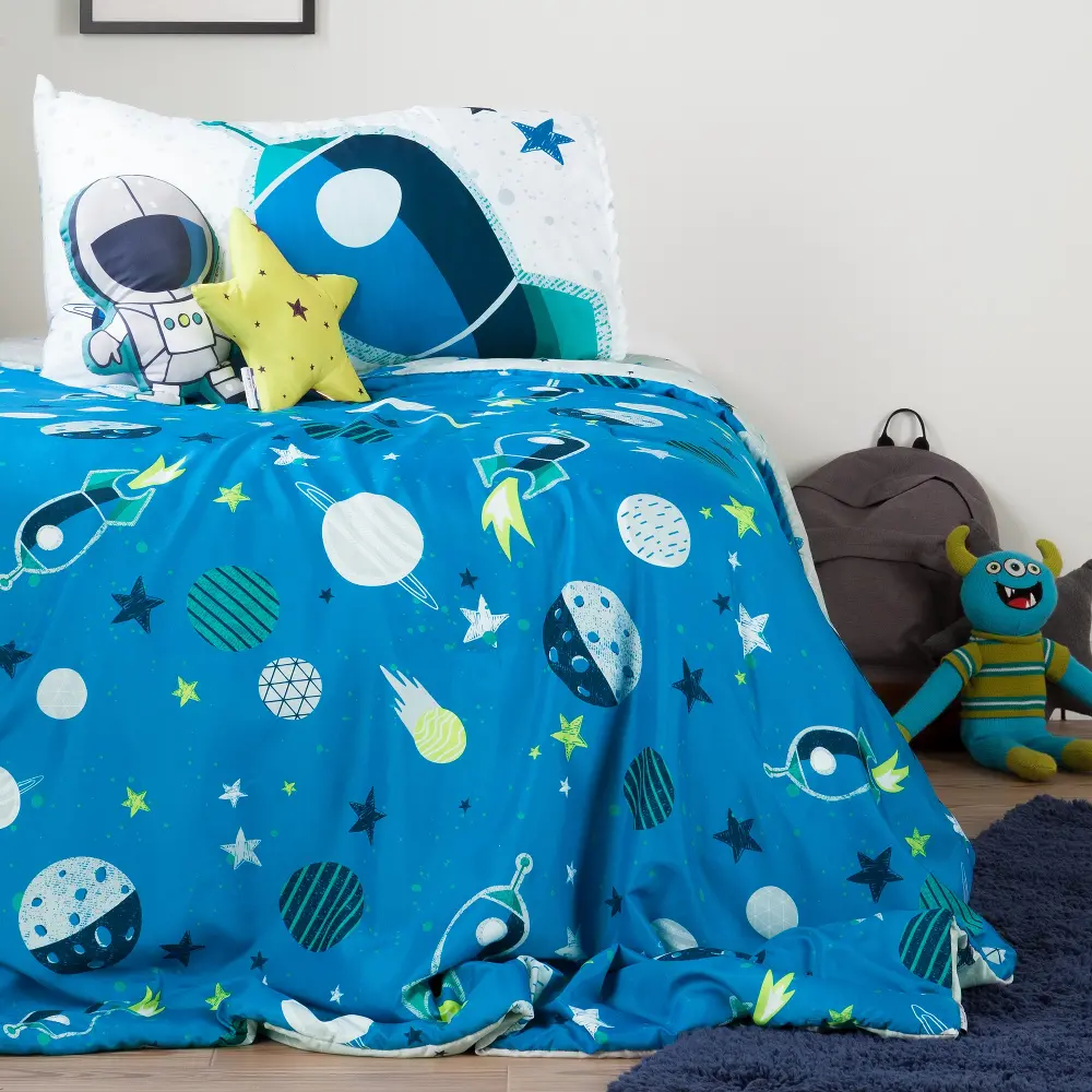 100193 Cosmic Twin Comforter Set & Throw Pillows - Dreamit -1