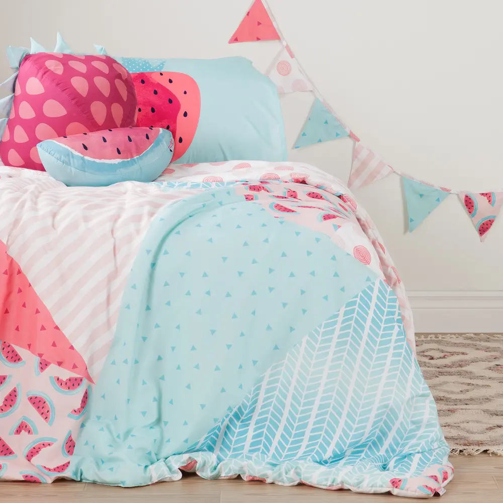 100182 Watermelons and Dots Twin Comforter Set - Dreamit -1