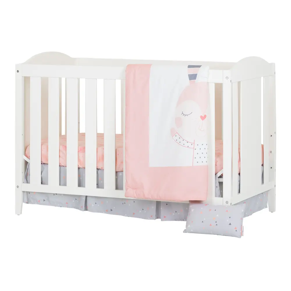 100197 Angel White 2-in-1 Crib, Rail and Bedding-1