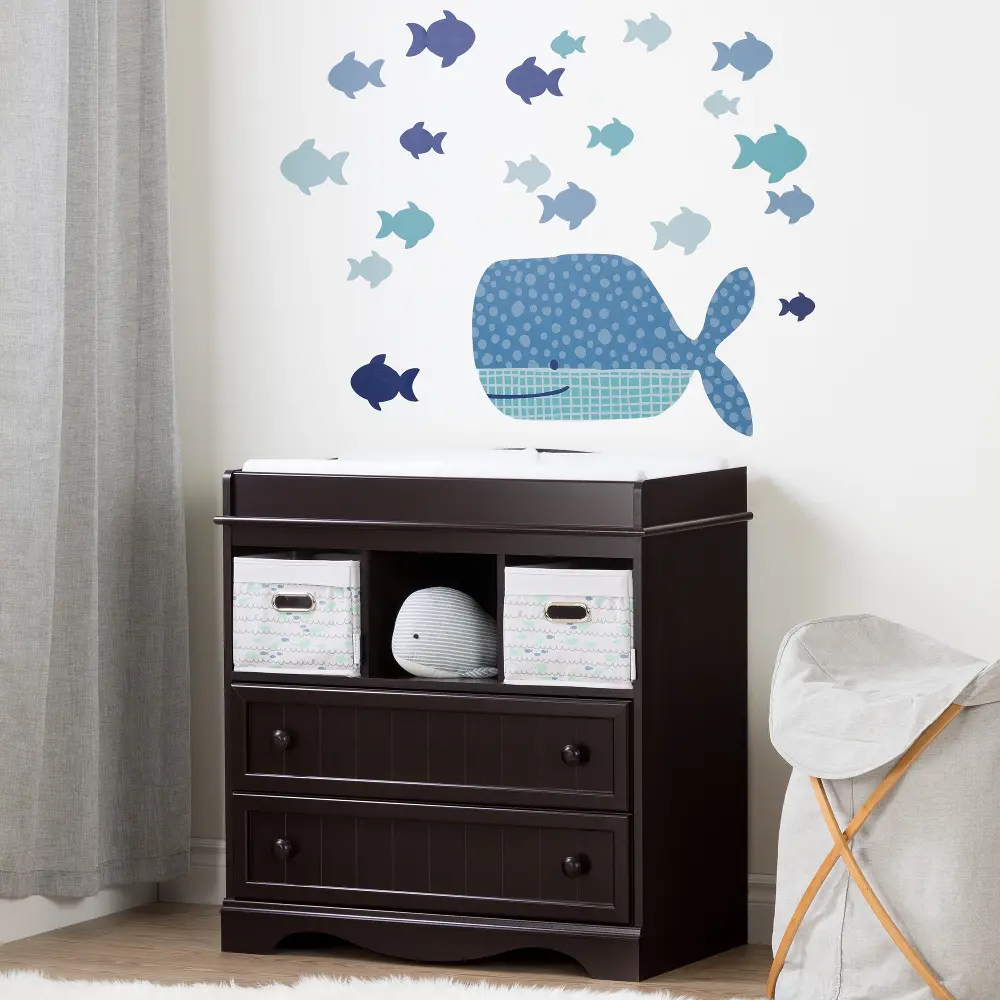 100196 Savannah Espresso Changing Table and Wall Decals-1