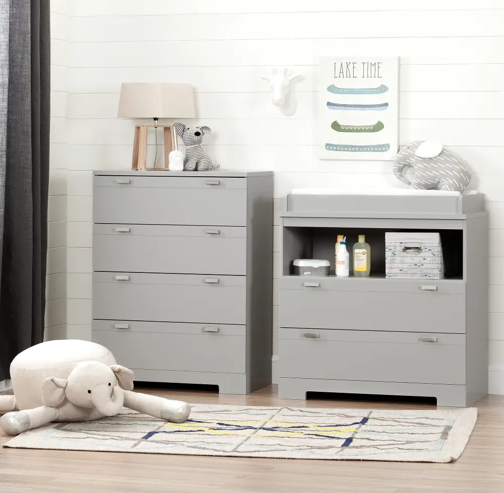 11199 Reevo Gray Changing Table and Chest-1