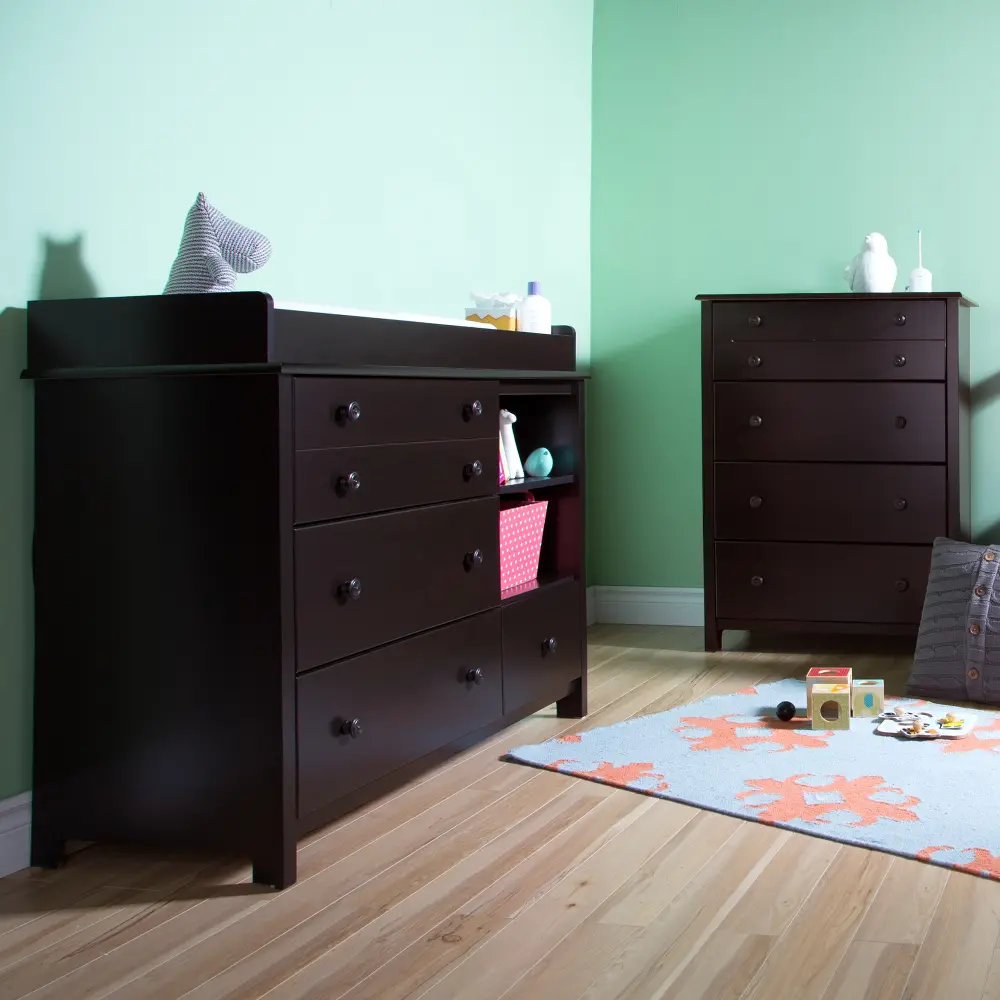 11200 Little Smileys Brown Changing Table and Chest-1