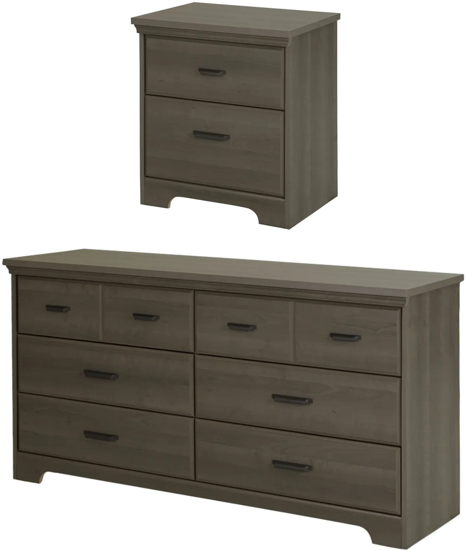 11270 Versa Gray Maple Double Dresser & Nightstand - Sou sku 11270