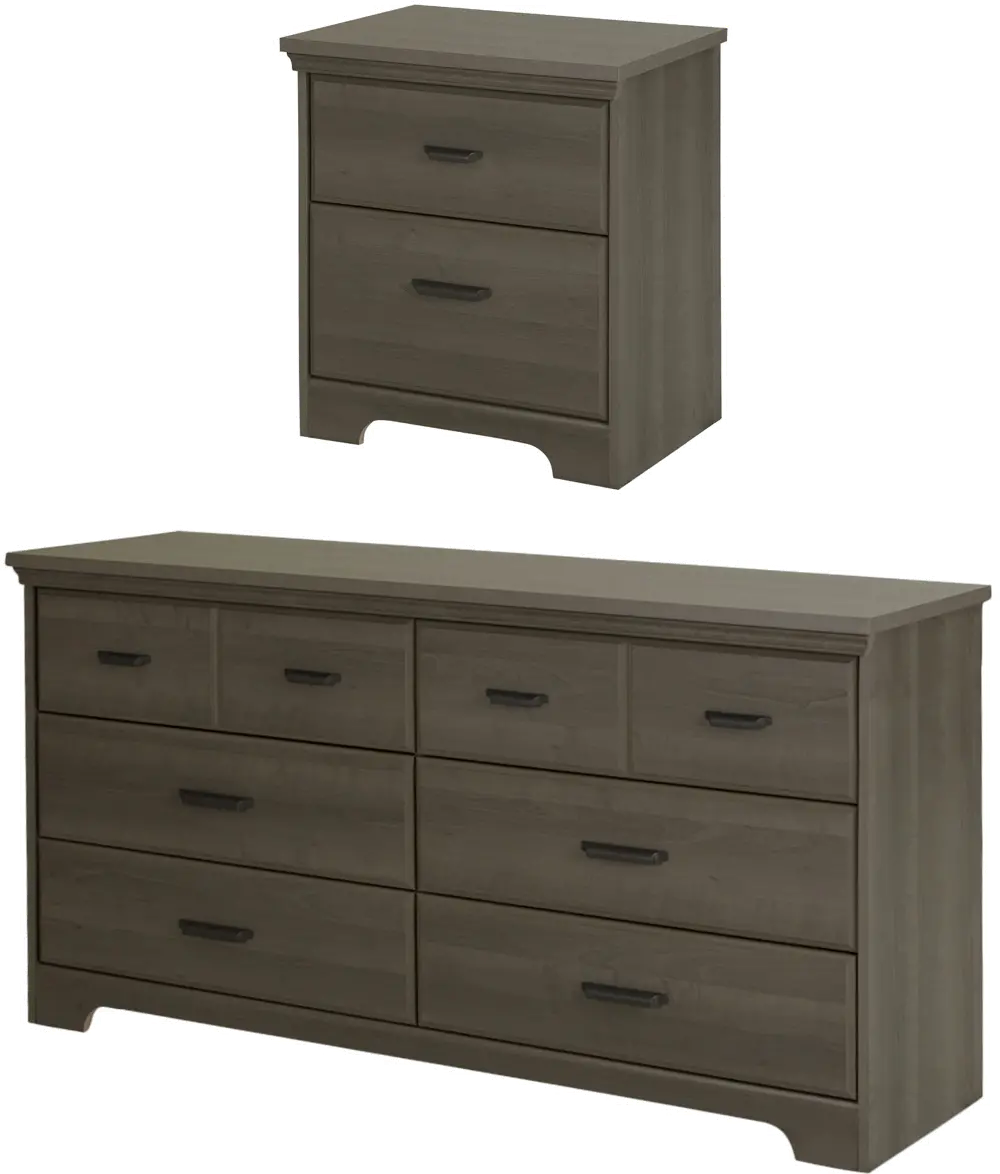 11270 Versa Gray Maple Double Dresser & Nightstand - South Shore-1