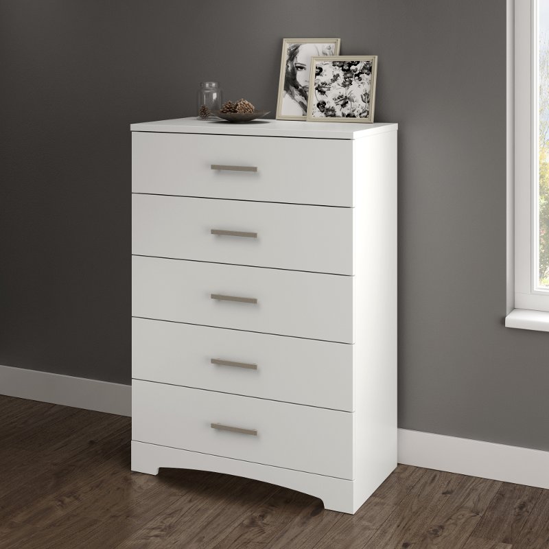 Pure White 5-Drawer Chest of Drawers - Gramercy | RC Willey Furniture Store