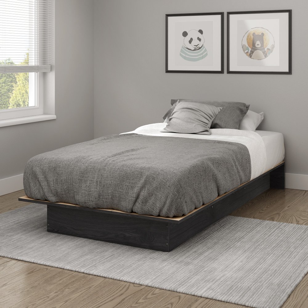 Libra Gray Oak Twin Platform Bed - South Shore