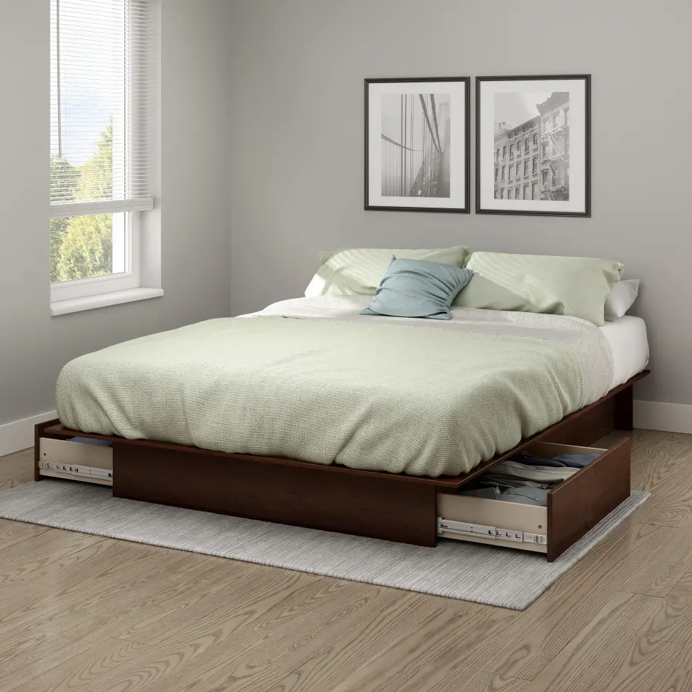 10444 Cherry Full/Queen Platform Bed - Step One-1