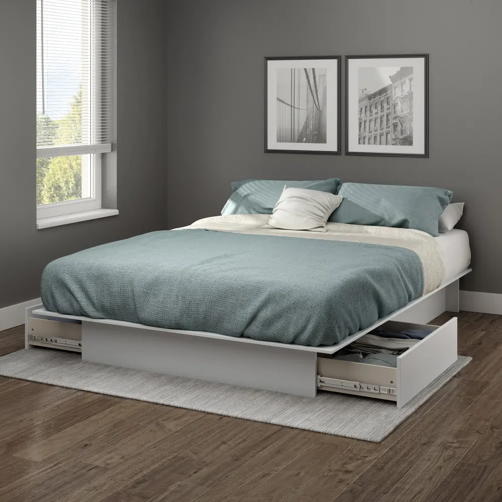 10445 Soft Gray Full/Queen Platform Bed - Step One-1
