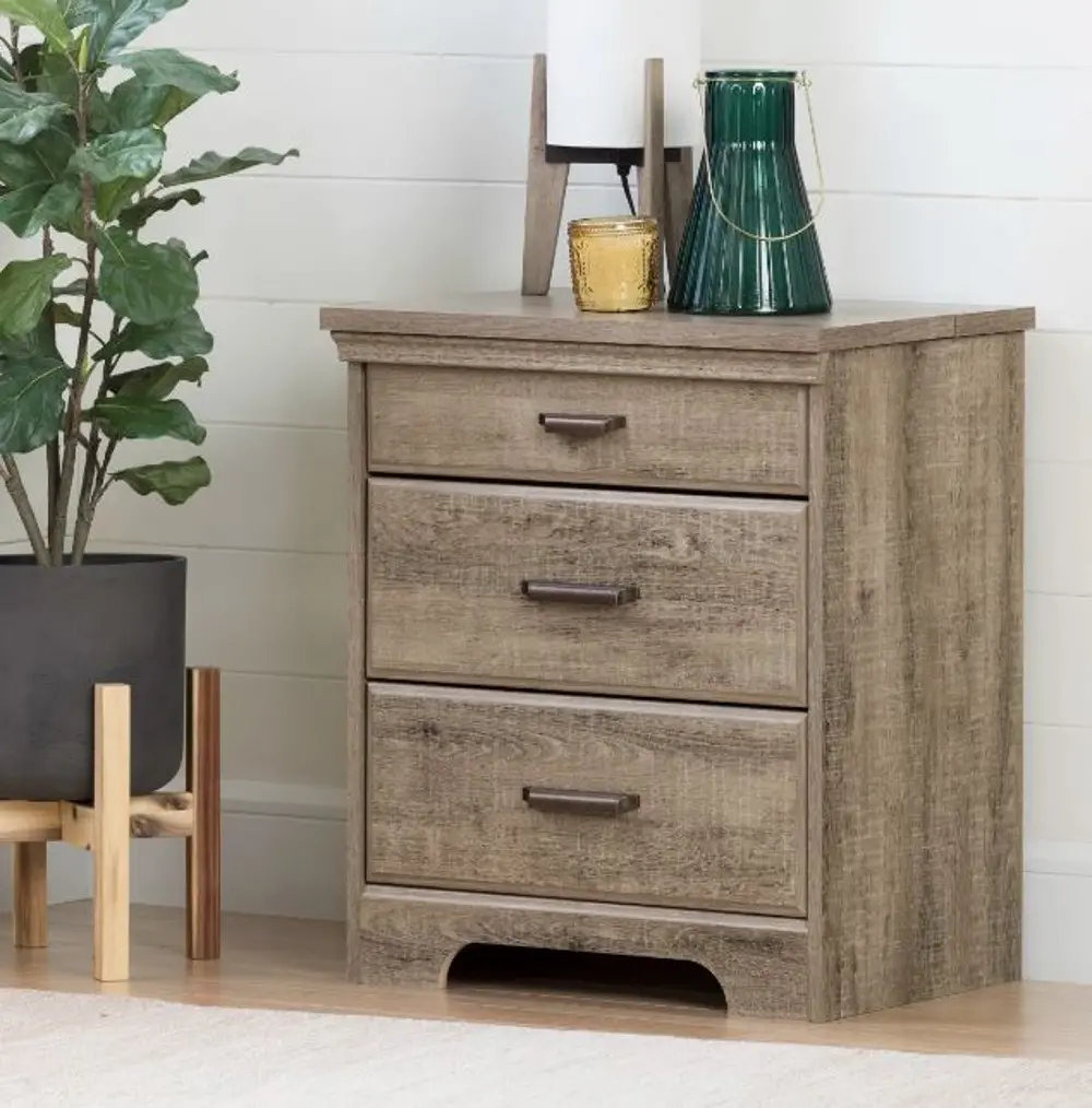 10555 Versa Weathered Oak Nightstand with Charging Station - South Shore-1