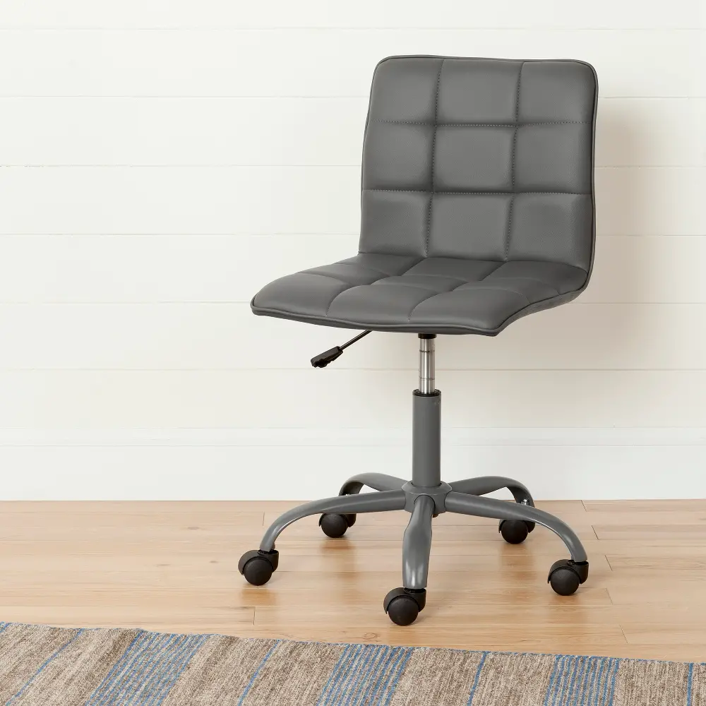 100207 Modern Gray Office Chair with Quilted Seat - Annexe-1