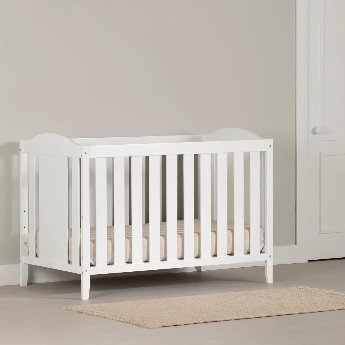 Angel White 2-in-1 Crib with Toddler Rail - South Shore