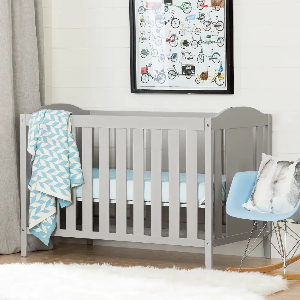 10719 Cookie Gray Crib with Toddler Rail-1