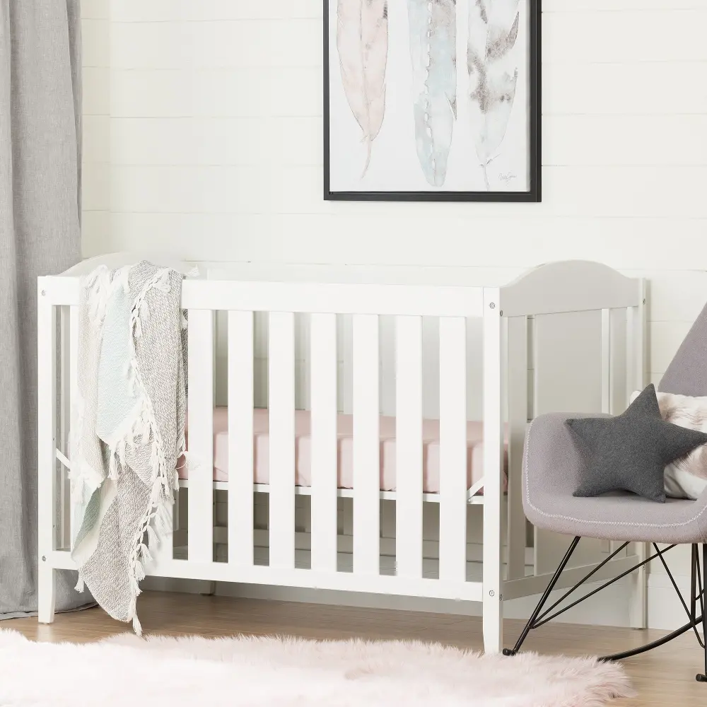 10721 White Crib with Toddler Rail - Reevo-1