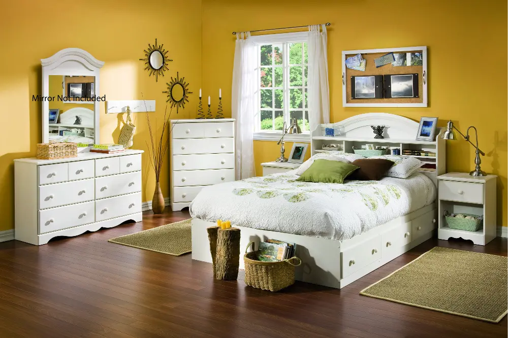 3210D4 White Wash 4 Piece Bedroom Set (Full Size) - Summer Breeze-1