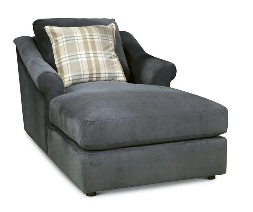 Casual Traditional Charcoal Gray Chaise - Gavin-1
