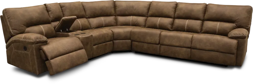 Mocha Brown 3 Piece Power Reclining Sectional - Parker Valley-1