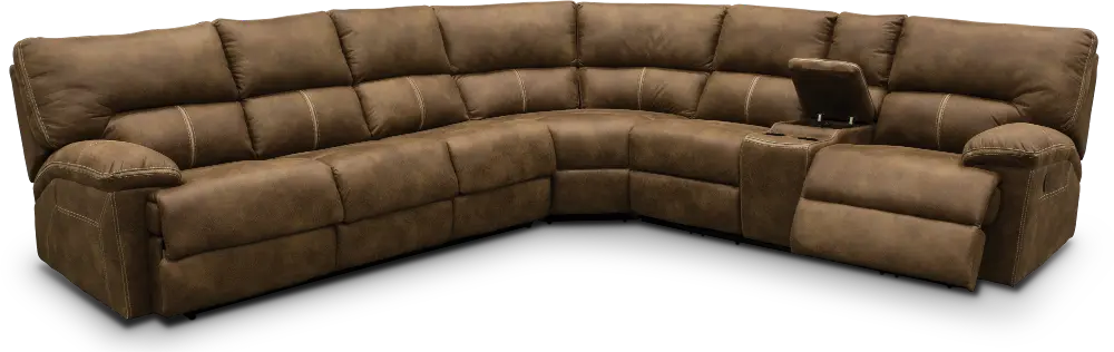 Mocha Brown 3 Piece Power Reclining Sectional Sofa - Parker Valley-1