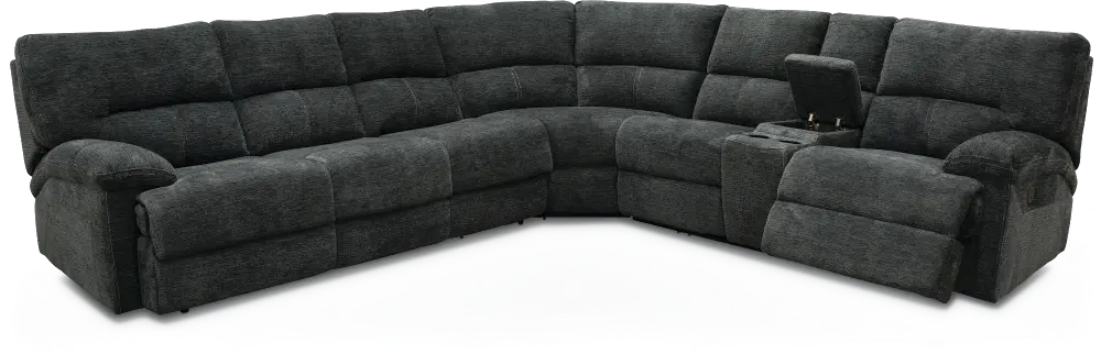 Charcoal Gray 3 Piece Power Reclining Sectional - Parker Valley-1