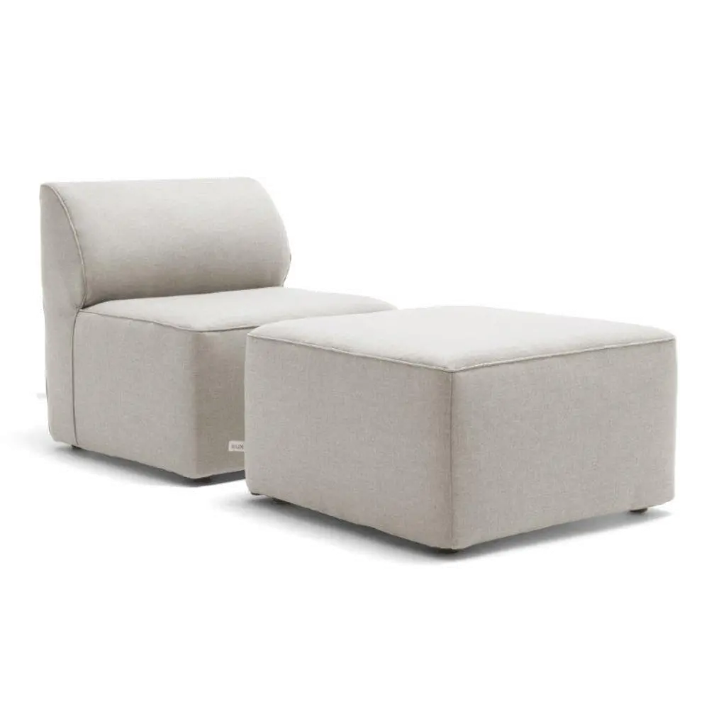 1640961/2PCPATIOSET 2 Piece Gray Armless Patio Chair and Ottoman - Big Joe Lux-1