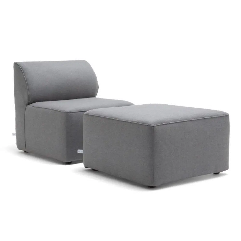 1640962/OUTDOOR2PC 2 Piece Dark Gray Armless Patio Chair and Ottoman - Big Joe Lux-1