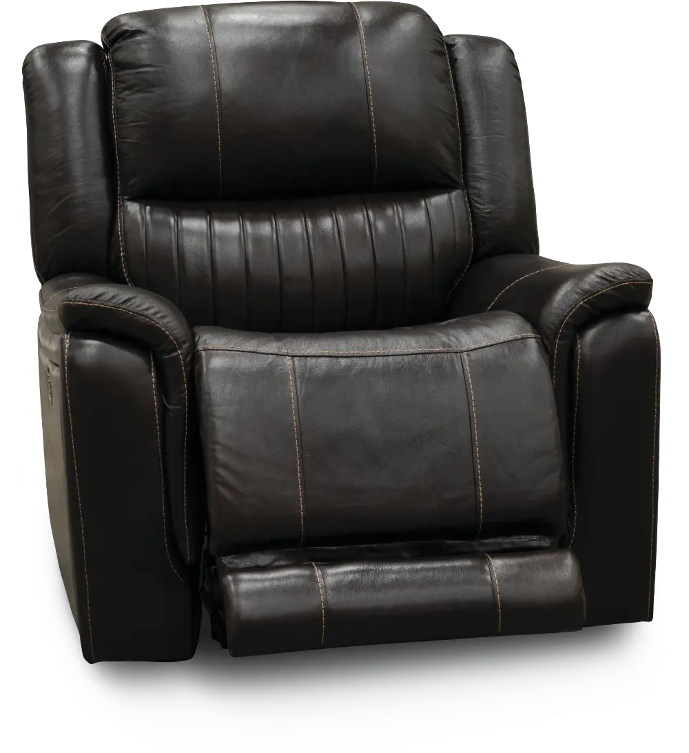 Chocolate Brown Leather-Match Power Recliner - Hearst-1