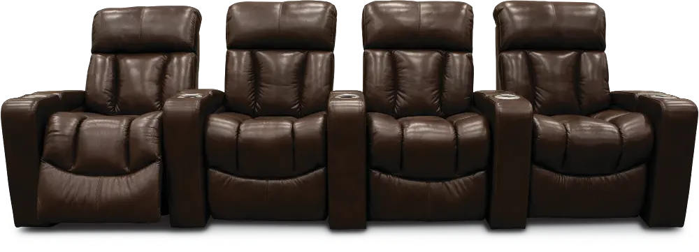Alfresco Fudge Brown 4 Piece Power Home Theater Seating - Paragon-1