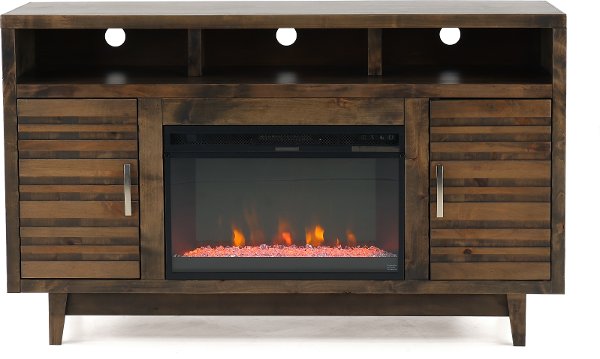 Electric Fireplaces Furniture Rc Willey 61 Inch Rustic Charcoal Brown Tv Stand Fireplace Avondale