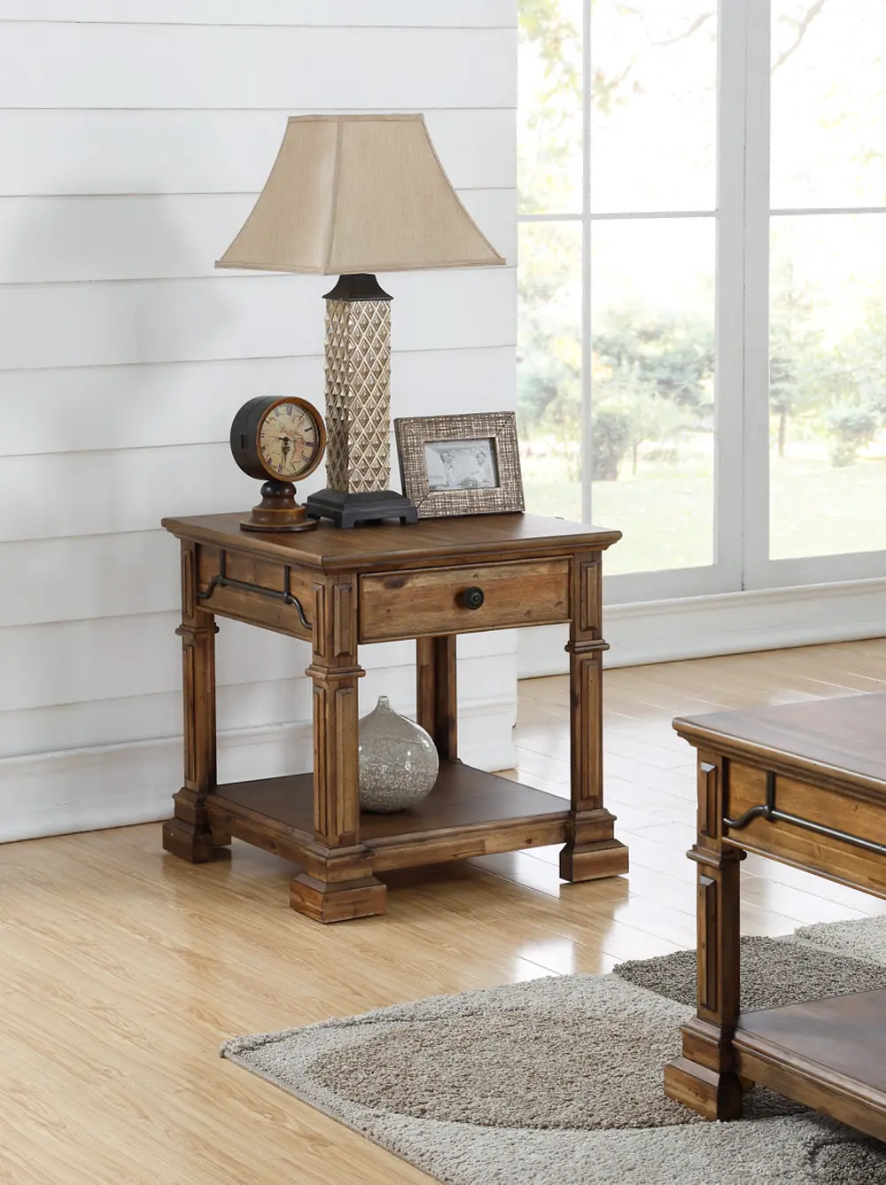 Barclay Rustic Brown End Table-1