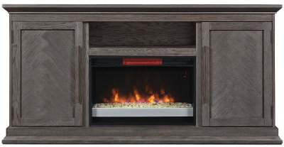 68 Inch Modern Brown TV Stand and Fireplace - Ridgefield | RC Willey Furniture Store Come to RC Willey and find this 68 inch modern brown TV stand and fireplace. With its herringbone pattern on the doors and the beautiful brown finish