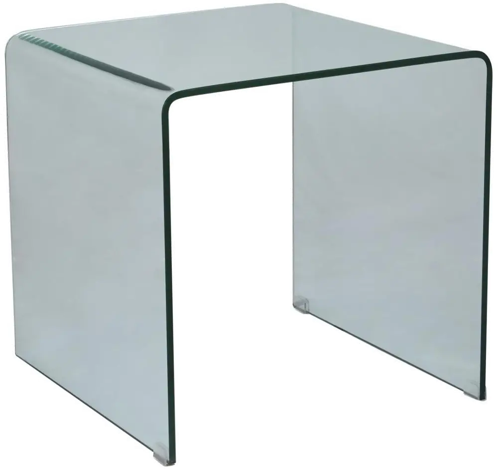 Bent Glass End Table - Clarity-1