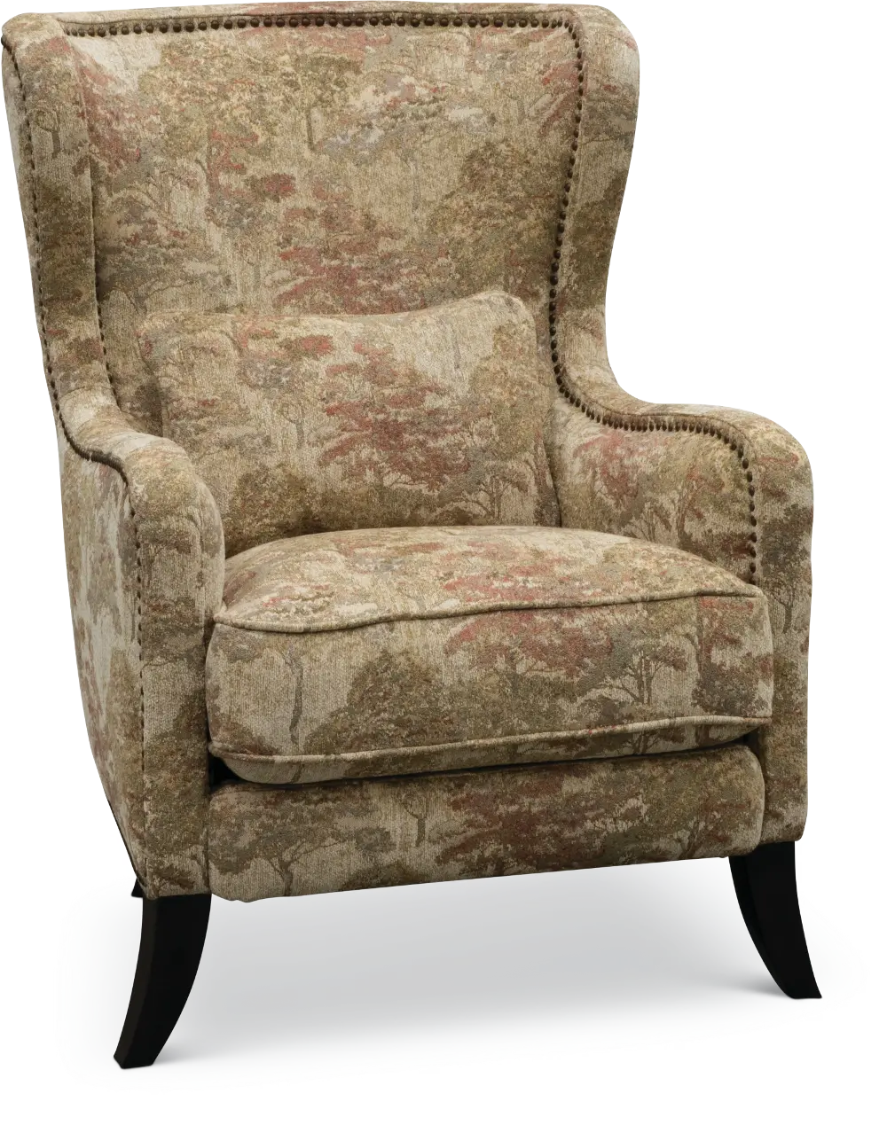 Traditional Coral Accent Chair - New Trees-1