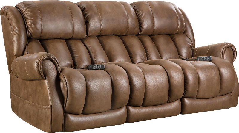 Overly Chocolate Reclining Sofa Baci Living Room