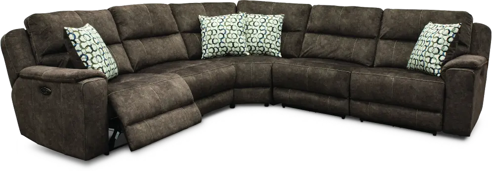 Imprint Coco Brown 5 Piece Power Reclining Sectional Sofa-1
