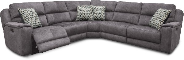 Reclining Sectionals Furniture Rc Willey Blue 5 Piece Power Reclining Sectional Sofa Imprint