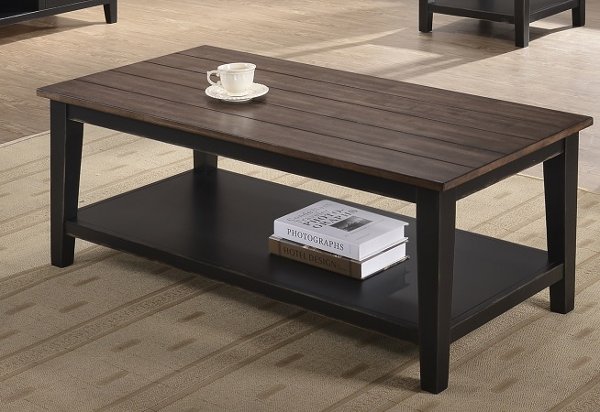 Coffee Tables And End Rc Willey Furniture Farmhouse Black And Brown Coffee Table