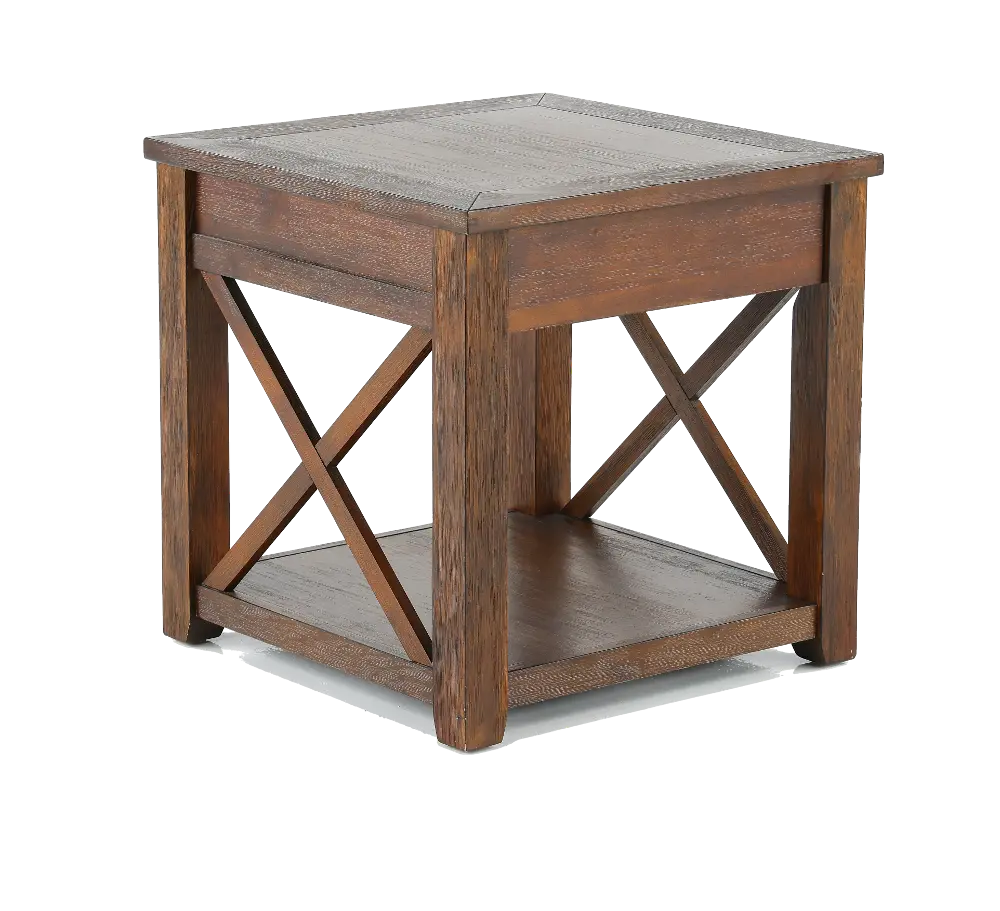 Lenka Rustic Mocha Brown End Table-1