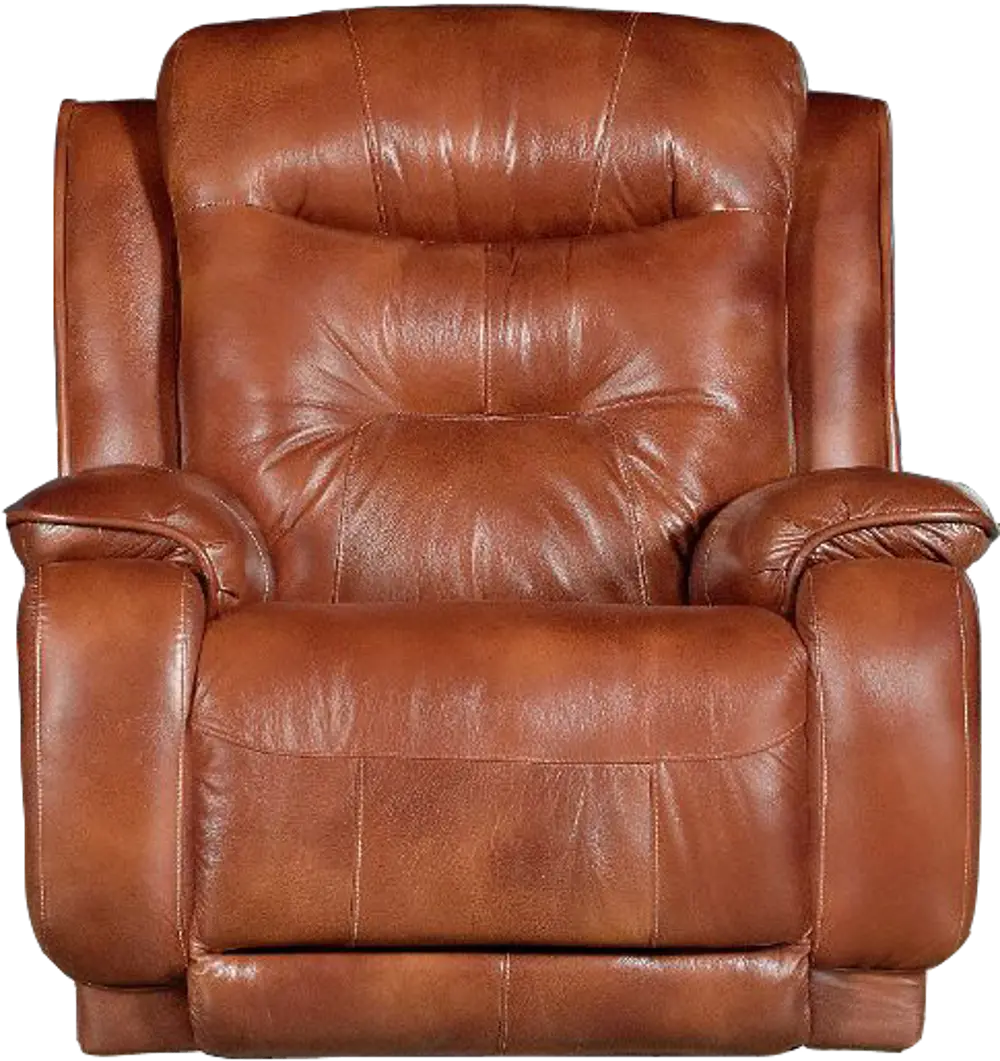 Rustico Brown Leather-Match Manual Rocker Recliner - Cresent-1