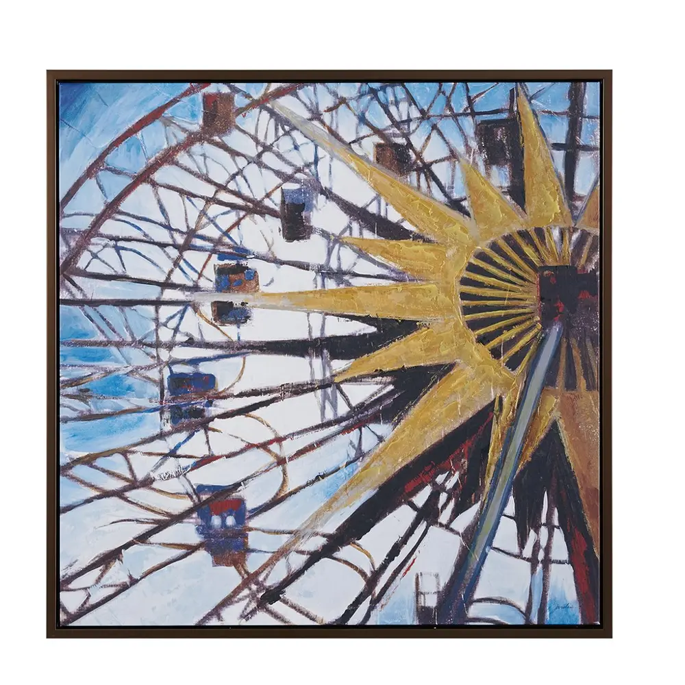 Carnival Ferris Wheel Gray Frame Wall Art-1