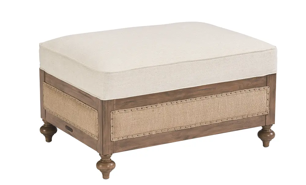 Magnolia Home Furniture Linen & Burlap Ottoman - Foundation-1
