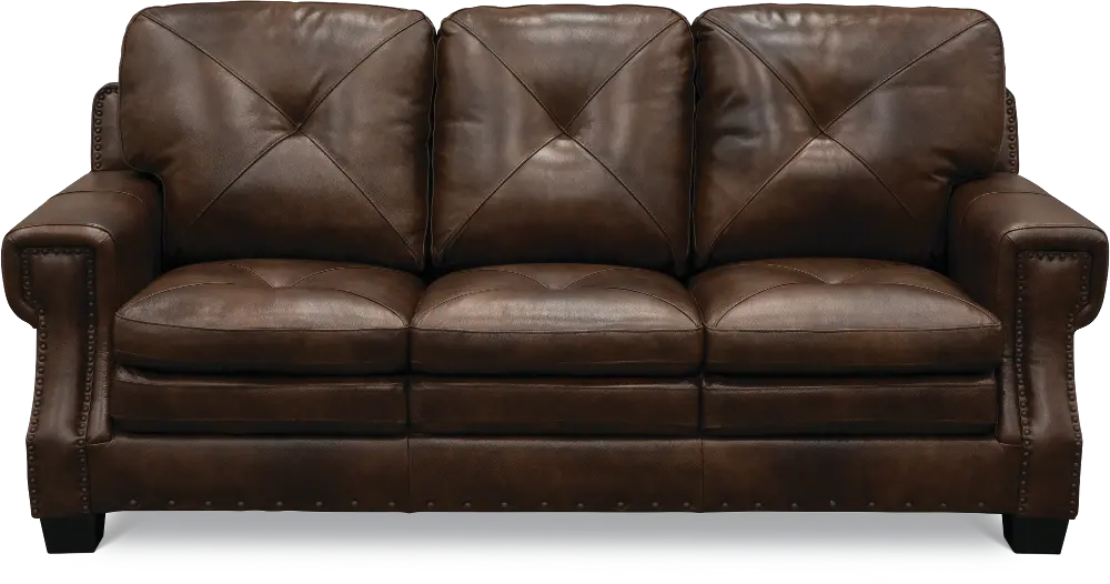 Classic Traditional Dark Brown Leather Sofa - Savannah-1