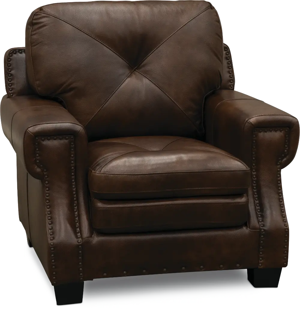Classic Traditional Dark Brown Leather Chair - Savannah-1
