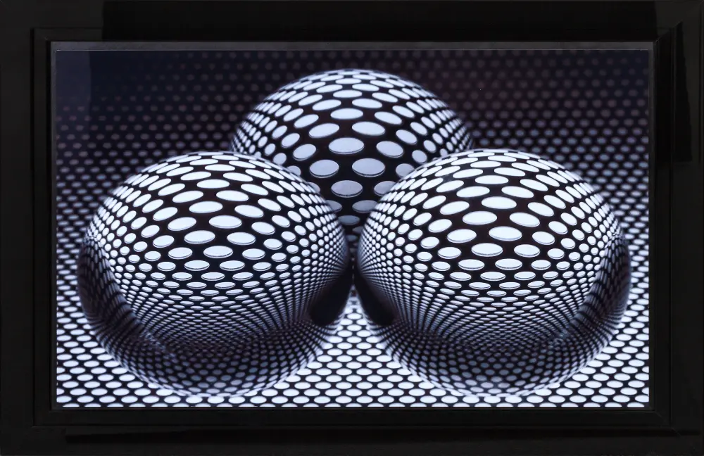 3D Spheres On Metal Framed Wall Art-1