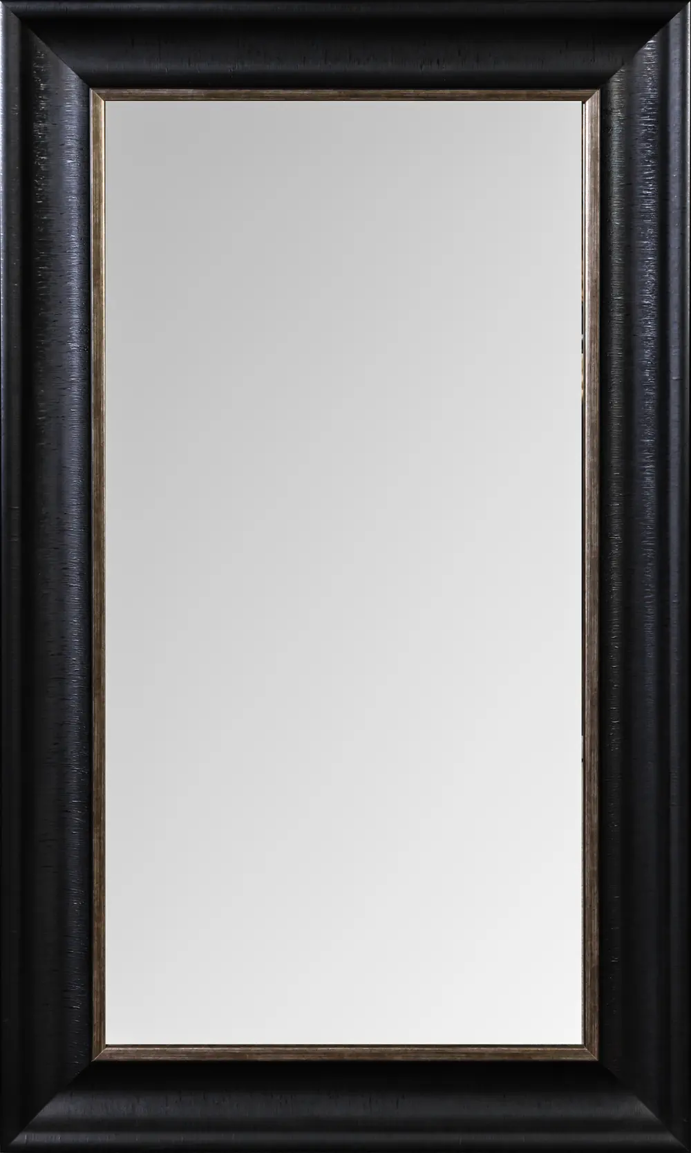 Floor Mirror with Black Scoop Frame and Silver Lip-1