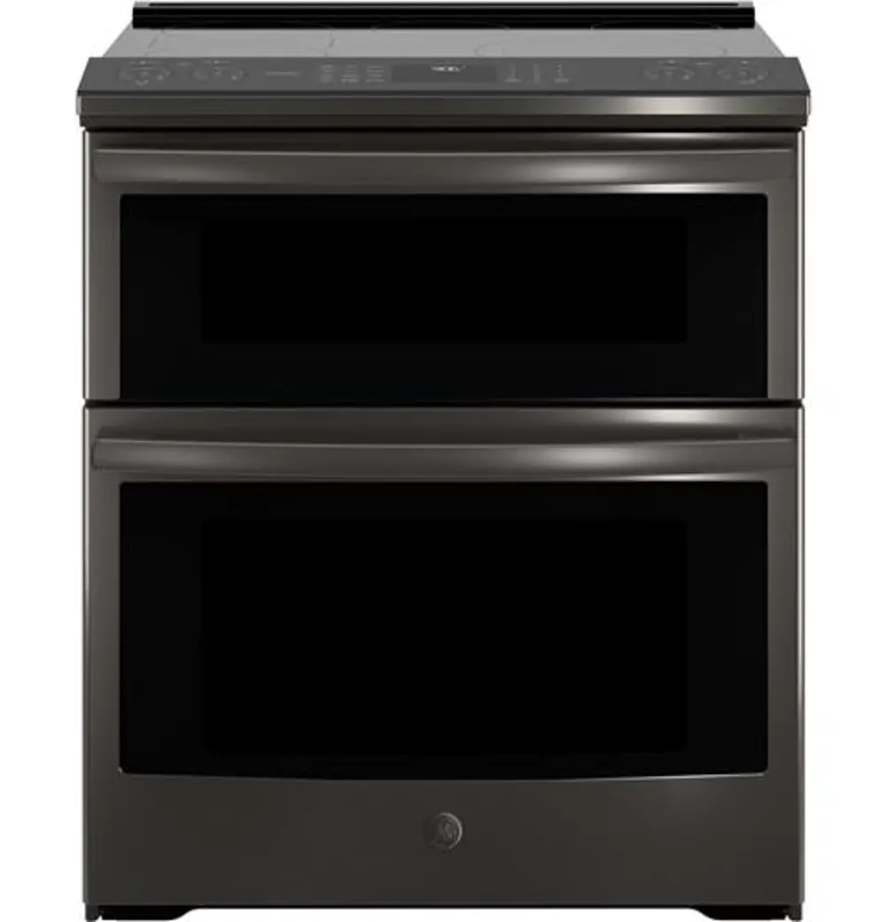 PS960BLTS GE Profile Electric Double Oven Convection Smart Range -  30 Inch Black Stainless Steel, Slide-In-1