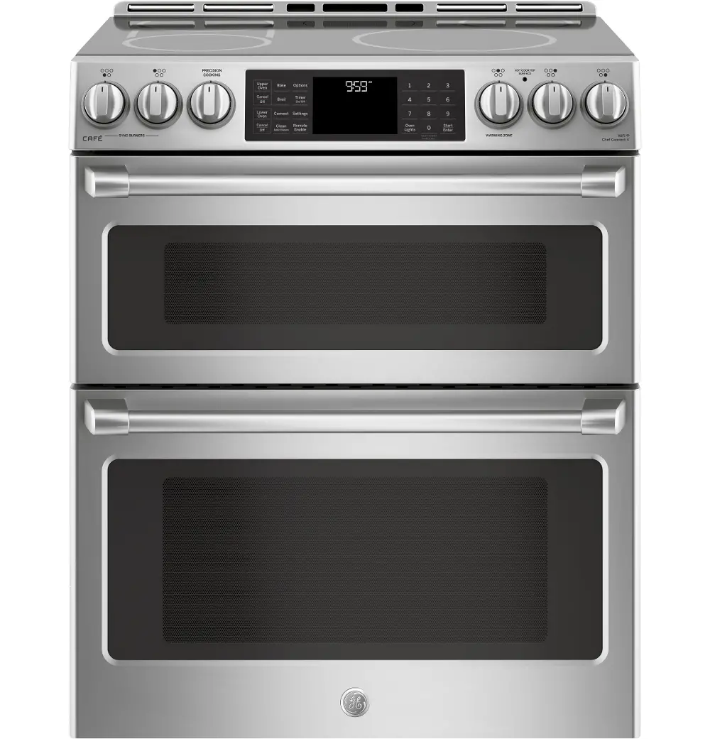 CHS995SELSS Cafe Induction and Convection Double Oven Smart Range - Stainless Steel-1