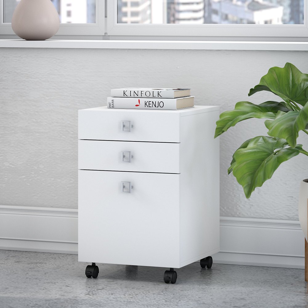 Eco White 3 Drawer File Cabinet - Bush Furniture