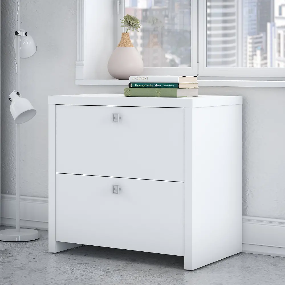 KI60102-03 Eco White 2 Drawer Lateral File Cabinet - Bush Furniture-1
